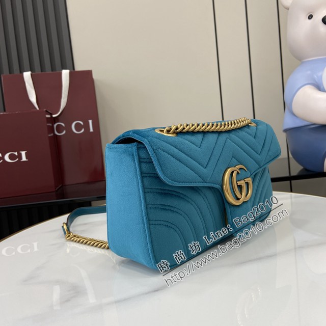 Gucci專櫃古馳最新款Marmont系列絎縫迷你手袋鏈條肩背包 jh2787型號：443497